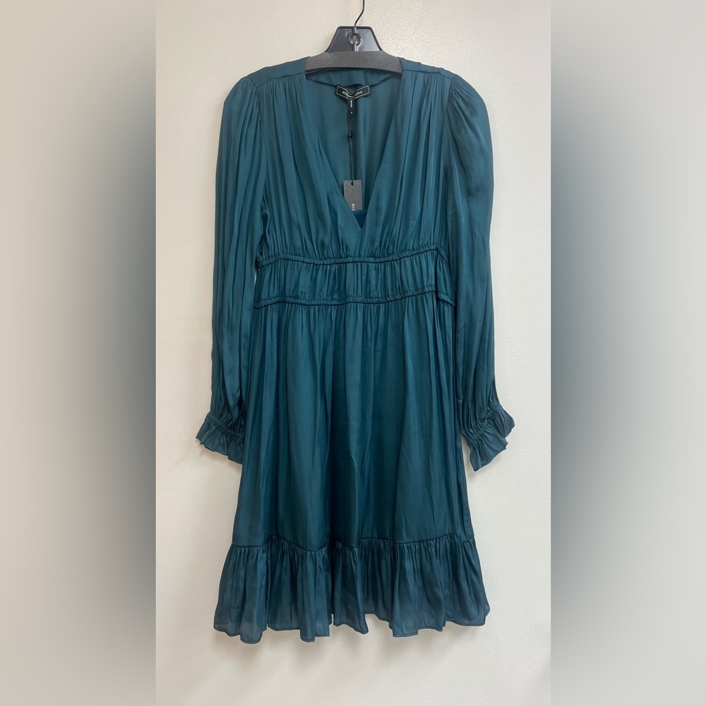 BCBGMAXAZRIA Smocked Mini Dress in Teal